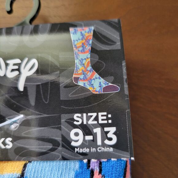 2 Pair Disney Lilo & STITCH Crew Socks Mens / Womens - Size 9-13 - Picture 2 of 5